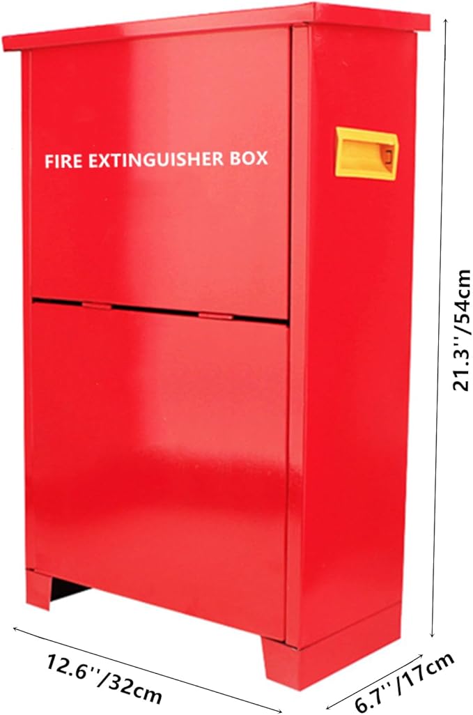 Fire Extinguisher Cabinet for 5-10 pounds Extinguisher 21.3'' x 12.6'' x 6.7'' Accommodate Two Extinguisher Indoor/Outdoor Ground Fire Extinguisher Box Waterproof Dustproof