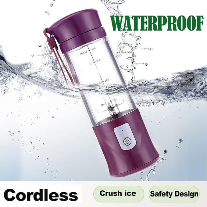 Personal Blender for Shakes and Smoothies, Portable Blender, Mini Small Juice Mixer machine for Kitchen, Office, Gym, 4000mAh,(Purple)