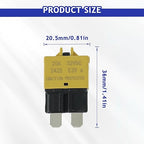 BOJACK Automotive Low Profile ATC ATO Fuse Manual Resettable Fuse Kit - 3A to 30A, 32VDC
