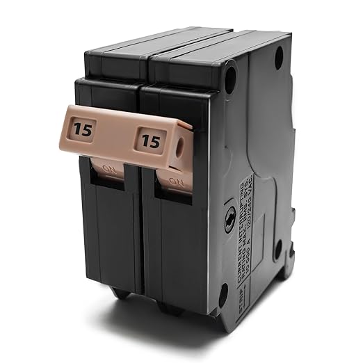 215 2-Pole 15-Amp Circuit Breaker, Type 3/4-In Plug-On Molded Case Circuit Breaker, Thermal Magnetic Protection, 10 KAIC, 120/240V, Fit for fit for Load Centers