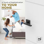 Mega Handles Prime Privacy Door Handle - 3 Pack Reversible Interior Black Door Handle, Heavy Duty Bed & Bath Door Handles with Privacy Door Lock, Fits All Standard Doors - Matte Black