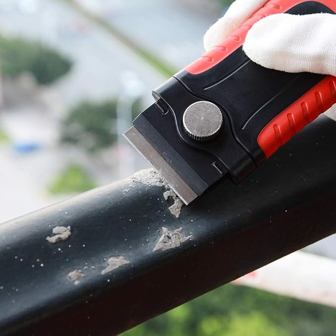 Gomake Razor Blade Scraper Tool with Blade Storage Container, Glass Cooktop Stove Scraper with 10PCS Stainless Steel Blades for Glass Clean,Paint,Old Label,Decal Sticker,Adhesive Remover