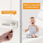 Amerdeco 3 Pack Privacy Door Handles, Brushed Satin Nickel Interior, Knurled Lever, Heavy Duty for Bedroom and Bathroom, Reversible Keyless for Right & Left Side AM0021