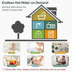 Electric Tankless Water Heater, ECOTOUCH 27kW on Demand Hot Water Heater Electric 240V Instant Tankless Hot Water Heaters Point of Use with ETL Certificated Self-Modulating ECO270S