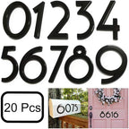 Diggoo 20 Pack Mailbox Numbers 0-9, 2 Inch High, Door Address Numbers Stickers for Apartment, House, Room, Office, Cars, Trucks, Black Plating Process Number Sign