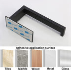 Toilet Paper Holder, Self Adhesive Tissue Holder Stainless Steel Rustproof Paper Roll Holder, No Drilling Easy to Install, Toilet Paper Rack Suitable for Office, Bathroom (Matte Black)