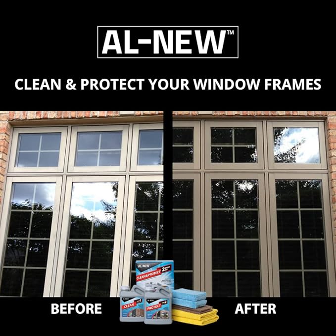 AL-NEW 2 Step Clean & Protect Kit | Clean, Restore, & Protect Your Outdoor Patio Furniture, Garage Doors, Exterior Lights, Window Frames, and More (32 Ounce Kit)