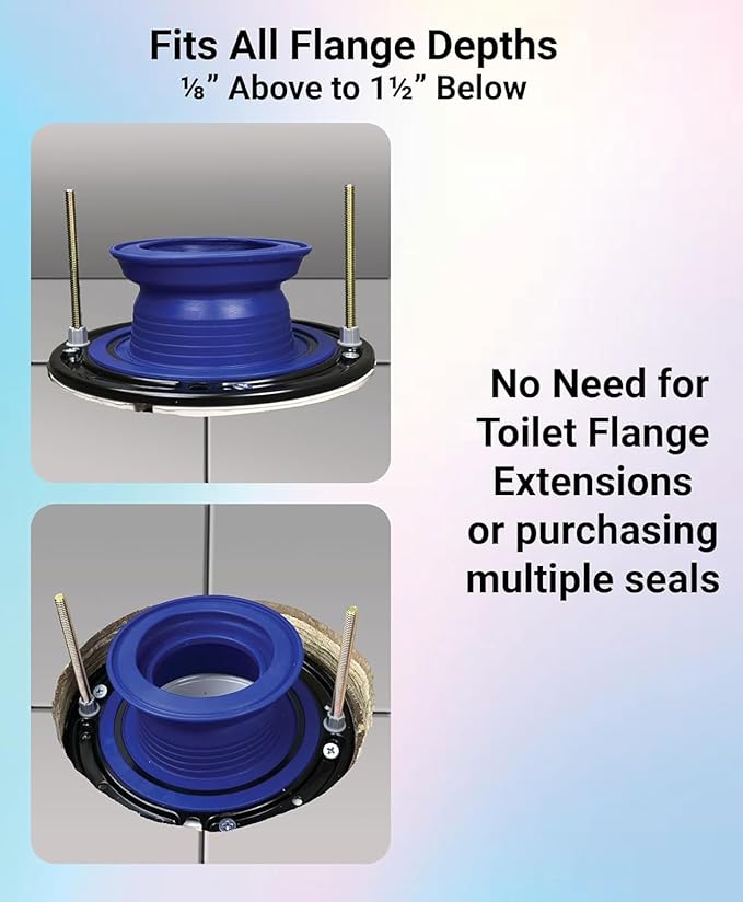 One N Done Toilet Flange Repair Kit - Toilet Kit For Low or Broken Toilet Flange. Toilet Wax Ring Replacement Kit W/Toilet Flange Extender Kit. No Wax Ring For Toilet Bowl Or Toilet Seal Required 10X