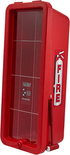 PRO&Family 20 lb Red Fire Extinguisher Cabinet with Breaker Bar Attachment, Weather Resistant, Easy Access, Modern Style, High-Gloss Finish, Floor Mount, Utility Room, Fire Safety