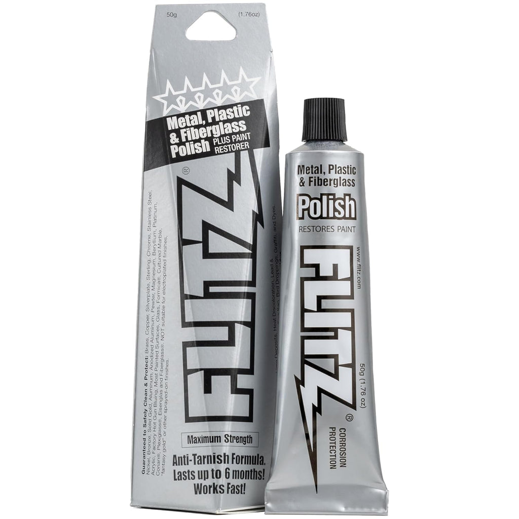Flitz Multi-Purpose Metal Polish Paste - 1.76oz Tube of USA-Made Chrome Polish - Works on Stainless Steel, Aluminum, Plastic, Jewelry and Cars - Non-Abrasive Cleaner & Rust Remover (1 Pack)