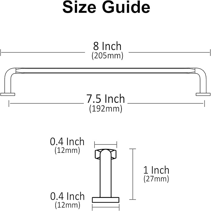 Alzassbg 10 Pack Champagne Copper Cabinet Handles, 7-1/2 Inch(192mm) Hole Centers Arch Modern Cabinet Pulls Kitchen Cabinets Hardware for Cabinets and Drawers AL3503SCG