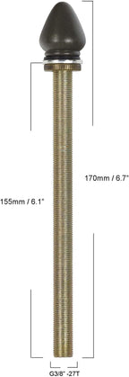 Bieye SS035 Lampshade Support with Finial for Tiffany Style Stained Glass Floor Lamp Table Lamp (G3/8 155mm All Thread)