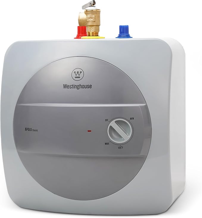 Westinghouse Electric Mini Tank Water Heater - 2.5 Gallon Point of Use Instant Hot Water 120V 1440W - Small Hot Water, Under Sink - Wall or Floor Mounted, Easy to Install, UL Listed