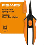 Fiskars Micro-Tip Rose Pruning Shears, 6" Garden Shears Non-Stick Coated Stainless Steel Blade, Gardening Scissors with SoftGrip Handle