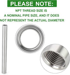 TAISHER 2PCS Stainless Steel Pipe Fittings, 1/2" NPT x 1/2" NPT Female Threaded, 12" Length Nipple Cast Pipe