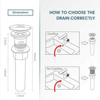 Vessel Sink Drain,Bathroom Pop-up Drain with Detachable Basket Stopper, Anti-Explosion and Anti-Clogging Drain Strainer, Sink Drain Assembly with Overflow Oil Rubbed Bronze, RWF083K