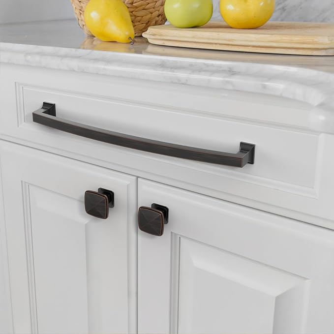 Asidrama 10 Pack 10 Inch(254mm) Oil Rubbed Bronze Kitchen Cabinet Handles, Cabinet Pulls Kitchen Cabinet Hardware for Cupboard Drawer Pulls