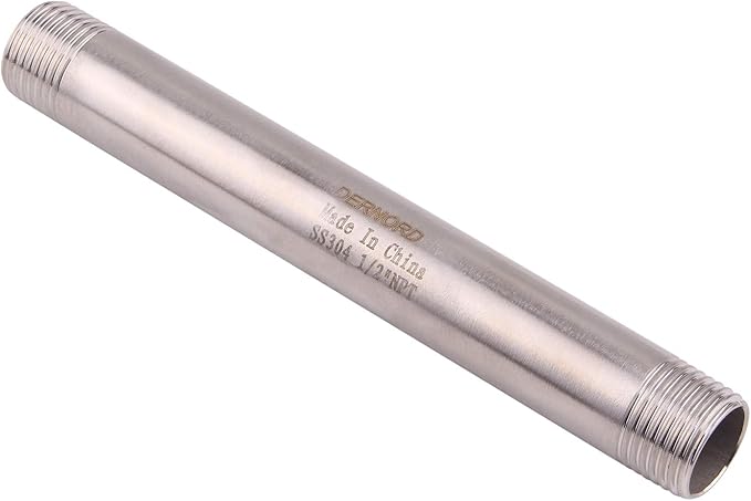 1/2" X 1/2“ NPT Male Nipple Stainless Steel 304 Cast Pipe Coupling fitting 6" Length