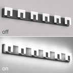 Aipsun 6 Lights Modern Black Vanity Light Up and Down Black LED Vanity Light Fixtures Bathroom Wall Light Over Mirror 6000K