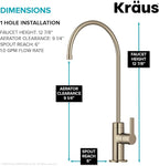KRAUS Oletto Single Handle Drinking Water Filter Faucet for or Water Filtration System in Spot-Free Antique Champagne Bronze, FF-103SFACB