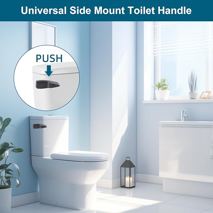 Hygie Rinse 2PACK Universal Metal Toilet Handle Replacement Kit Side Mount Compatible with American Standard/Mansfield/Gerber Toilet, Toilet Tank Flusher Lever with Flapper Chain, Oil-Rubbed Bronze
