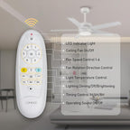 52 Inch Modern Ceiling Fan Light with Remote Control, Reversible DC Motor, Stepless Dimmable, Noiseless Modern Ceiling Fan for Indoor Use, White
