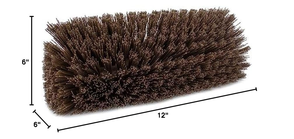 SPARTA Multi-Level Tile Scrub Brush 12" Wide Brush Head, Heavy-Duty Tile Cleaning Brush with End Bristles for Commercial Tiles, Tubs and Floor, Plastic, 12 Inches, Brown, (Pack of 12)