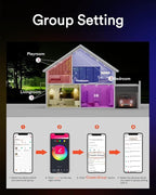 Lumary 4 Inch Smart Recessed Lighting, 360°+90° Adjustable Gimbal Light, COB Color Changing LED Ceiling Lights, 7W Eyeball Soffit Downlights, Work with Alexa/Google Assistant, ETL-Listed, 4 Pack