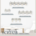Emliviar 5-Light Bathroom Vanity Light Fixture, 37" Bath Wall Light Fixtures in Brushed Nickel Finish with Clear Glass, YCE237B-5W BN