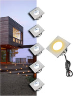 MALORY Recessed LED Deck Light, 4W 12V Low Voltage Landscape Lighting, Outdoor Step Stair Lights, Deck Lighting for for Outside Floor Yard (SG05, 6-Pack 2700K)