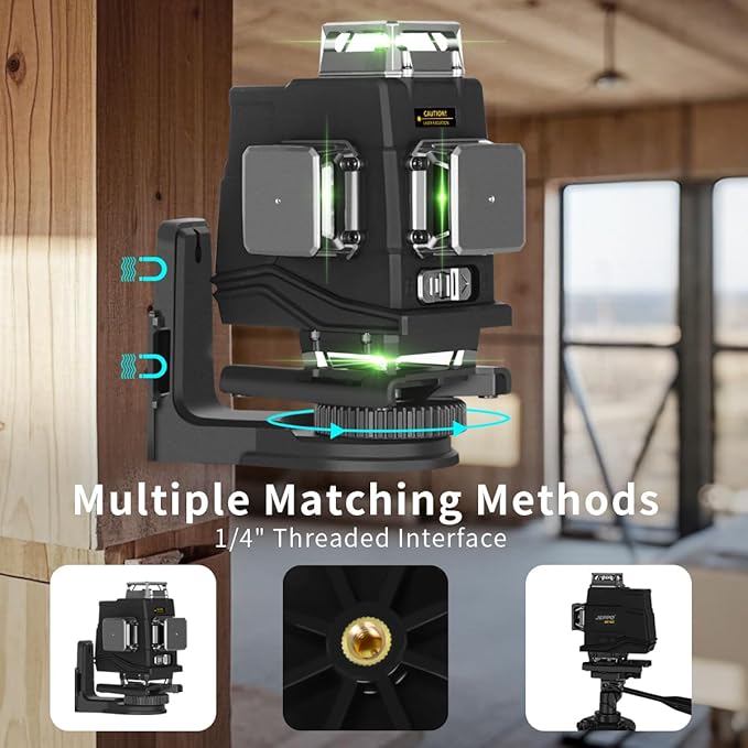 JEPPO Laser Level with Tripod,4D Green Laser Level 4x360 Self Leveling,16 Line Lazer Leveler Tool for Construction,Floor Tile,APP Remote Control,5000mAh Rechargeable Battery,Magnetic Rotating Stand