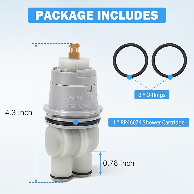 RP46074 Delta Shower Valve Cartridge Compatible with Delta 13/14 Series Bath Tub Shower Faucet Single Handle Universal Shower Valve Cartridge Repair Assembly Replacement Monitor Cartridge Parts