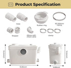 Upgrade 750W Macerator Pump,Grinding Upflush System, Non-clog Stainless Shell,Up to 36 ft,Sewerage Macerator Toilet Pump for Household Residential Basement Waste Water Disposal