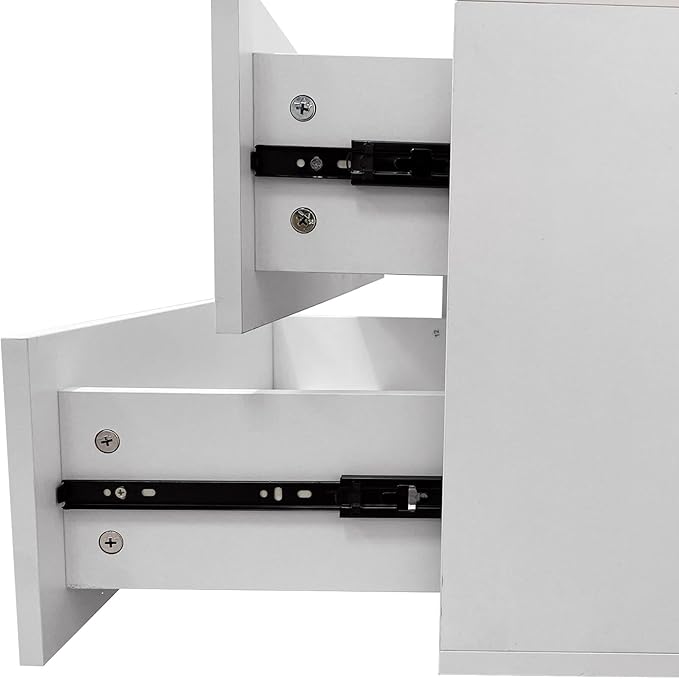 Modular Closet System: Wall Mounted Garment Rack Walk-in Clothes Storage with Drawers Built in Closet Organization with Shelves for Bedroom White 23.62''L x 16.34''W x 70.87''H