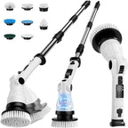 Electric Spin Scrubber, Power Electric Scrubber for Cleaning, Shower Cordless Cleaning Brush with 6 Adjustable Angles,8 Brush Heads, 3 Speed Mode, Electric Cleaning Brush for Bathroom/Tub/Floor/Tile