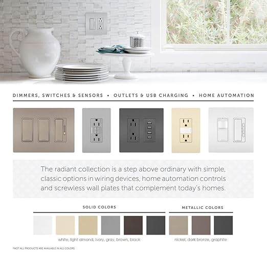 Legrand - Pass & Seymour 15 Amp Light Switch with Rocker Wall Switch, Nickel Single Pole Rocker Light Switch, TM870NICC10, 1 Count (Pack of 2)