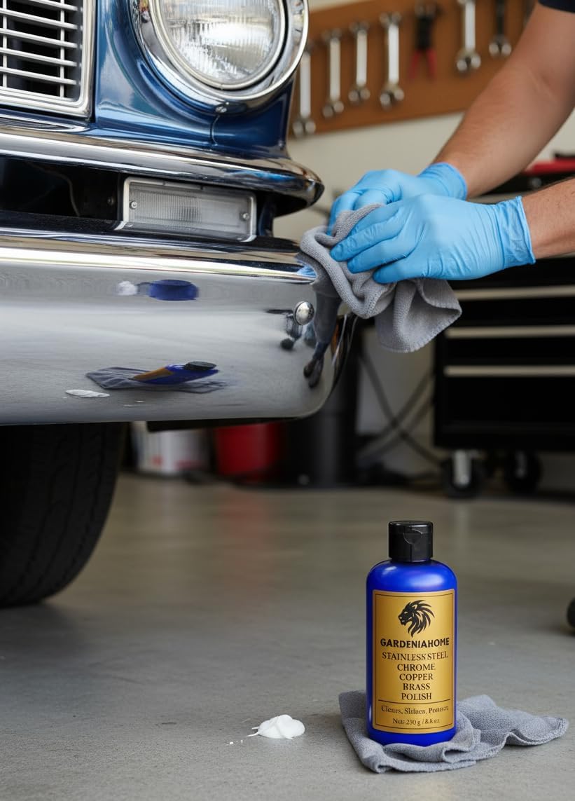 Metal Polish Paste – Stainless Steel, Copper, Brass and Chrome Cleaner – Remove Tarnish, Restore Shine – Long Lasting Anti-Tarnish Formula, 8.8 oz (250 g)