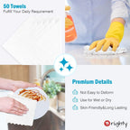 Orighty Cleaning Cloths, Shop Towels 50 Pack, Shop Rags Reusable, Microfiber Cleaning Rags Bulk for Cars, Multi-Purpose Lint Free Towels for Automotive, Mechanic, Kitchen, 11.5’’ x 11.5’’, White