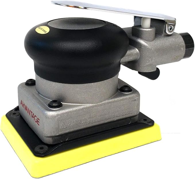 AirVANTAGE Industrial-Grade Orbital Pneumatic 3" x 4" Jitterbug Air Sheet Sander Non-Vacuum, 1/4 in. NPT Air Inlet (NV: PSA Vinyl)