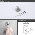 BAGNOLUX Bathroom Hardware Set 4 Pieces, Bath Towel Holder Set SUS304 Stainless Steel, Towel Bar Rack Set for Wall Mounted, Square Bathroom Accessories Set Fixture Heavy Duty Brushed Nickel