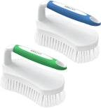 Amazer Scrub Brush for Cleaning Comfort Grip Shower Scrubber Flexible Stiff Bristles with Handle Heavy Duty Cleaner Brush for Tub Sink Carpet Floor - Pack of 2 (Blue+Green)