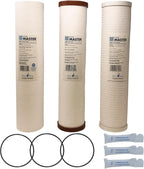 Home Master Whole House 4-Layer Sediment 25 to 1 Micron, Iron, Radial Flow GAC Carbon, 2 orings & Grease, 15gpm, Replacement Filter Set CsetBB3SmgFeC 20x4.5