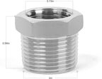 ChillWaves 304 Stainless Steel Pipe Fitting, Reducer Hex Bushing 3/4" NPT Male x 1/2" NPT Female Thread Adapter(6-PACK)