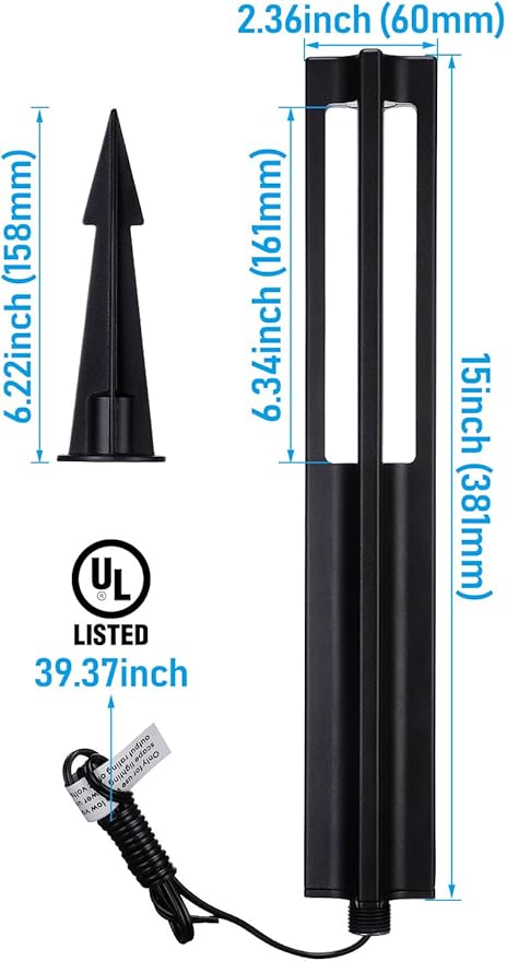 LEONLITE 10-Pack Low Voltage Landscape Pathway Lights, LED Bollard Path Lights, 3W Outdoor Landscape Lighting for Driveway, Garden, Aluminum, 12-15V AC/DC, IP65 Waterproof, 3000K Warm White, Black