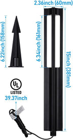 LEONLITE 10-Pack Low Voltage Landscape Pathway Lights, LED Bollard Path Lights, 3W Outdoor Landscape Lighting for Driveway, Garden, Aluminum, 12-15V AC/DC, IP65 Waterproof, 3000K Warm White, Black