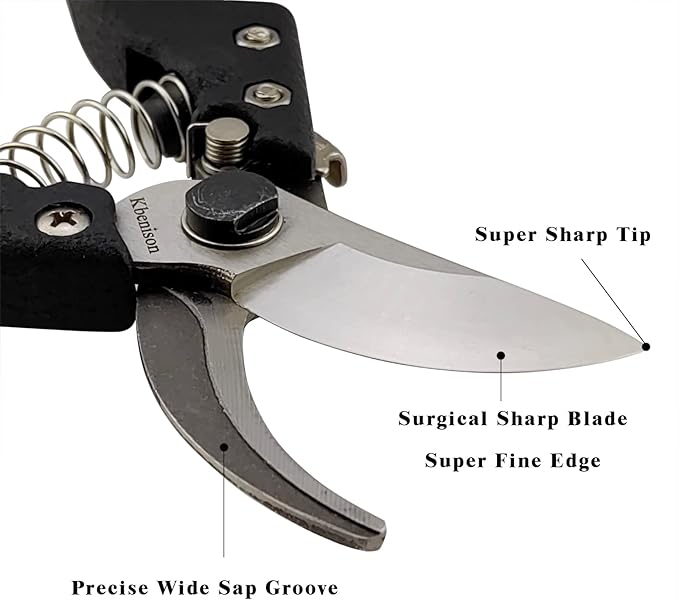 Sharp Pruning Shears for Gardening, 8" Garden Shears Heavy Duty SK5 Blade, Precision Garden Clippers Handheld, Gardening Shears with Ergonomic Handle