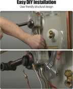 110-326 Gas Water Heater Control Valve, Natural Gas Thermostat with Copper Probe, Water Heater Replacement Parts Gas Control Valve with 1-3/8" Shank, 3-1/2" W.C