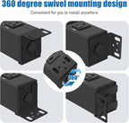 HHSOET 1U Rack Mount Surge Protection, 8 Outlet PDU Power Strip, Metal Mountable Outlet Strip with Switch, 10ft Power Cord.