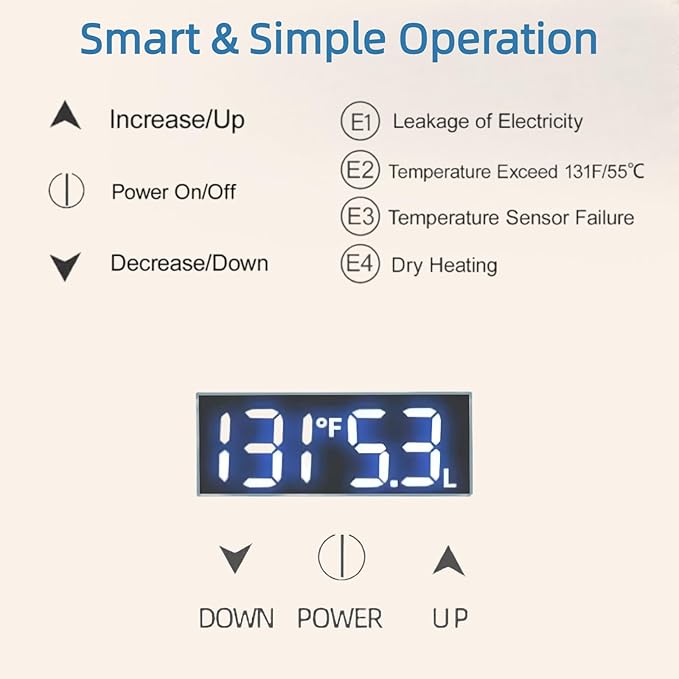 Instant Electric Water Heater 240V 6500W. Tankless Water Heater Electric for Kitchen、Bathroom、Under Sink.On Demand Hot Water Heaters with Self Modulating Technology.Energy Efficient&Easy Installation.