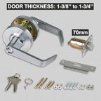Keyed Entry Grade 2 Commercial Door Locks Heavy Duty Office Door Lever, Non-Handed, UL 3 Hour Fire Rated, ADA Compliant, Satin Chrome Finish 26D, 2-3/4''Backset X-XG-ET-70